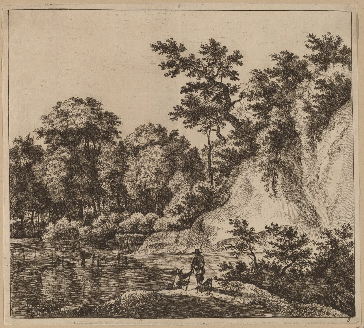 Paesaggio con Fiume e Roccia da Jan Hackaert