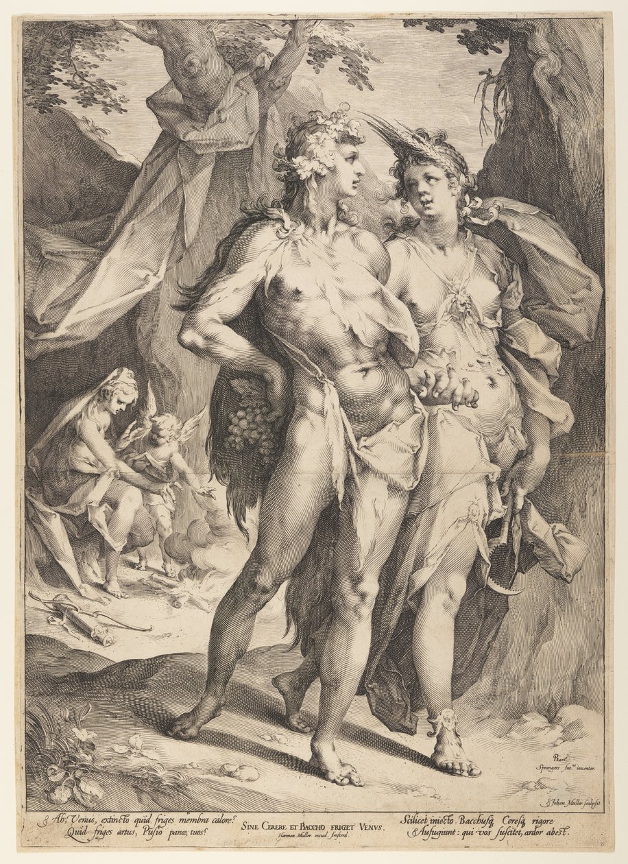 Bacco e Cerere che lasciano Venere (Sine Cerere et Baccho Friget Venus) da Jan Harmensz. Muller
