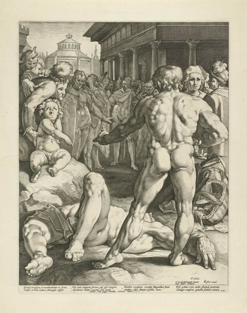 Combattimento tra Ulisse e Irus da Jan Harmensz. Muller