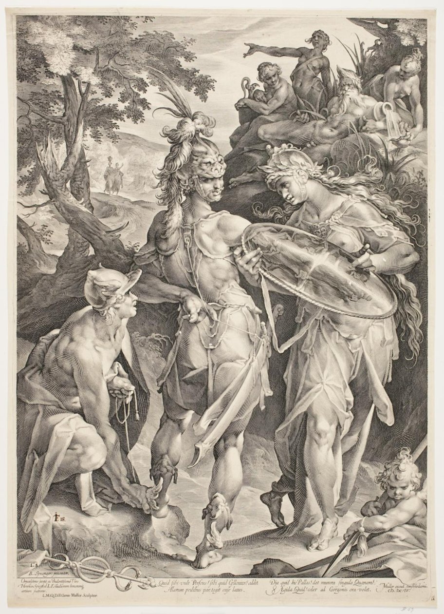 Minerva e Mercurio Armando Perseo per il Suo Incontro con Medusa da Jan Harmensz. Muller