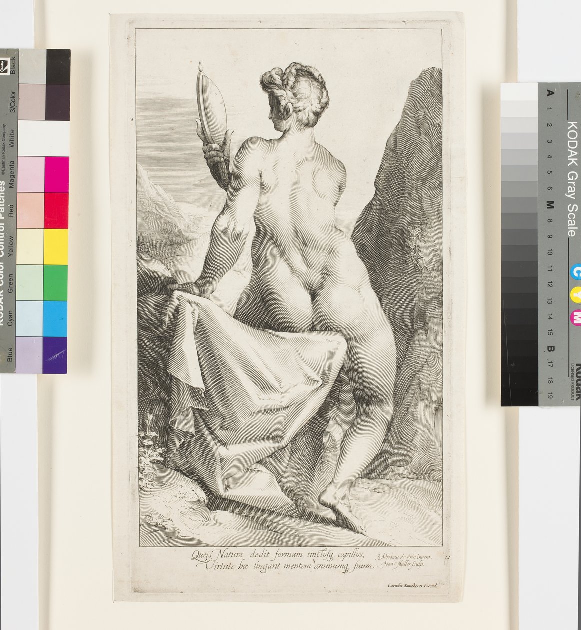 Prudenza che si guarda allo specchio (incisione) da Jan Harmensz Muller