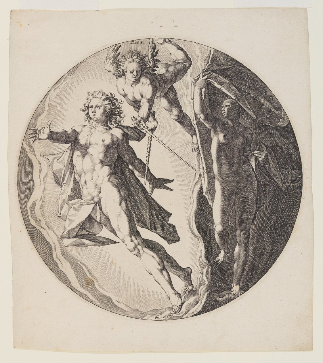 Il primo giorno, tavola 2, dalla Creazione del mondo da Jan Harmensz. Muller