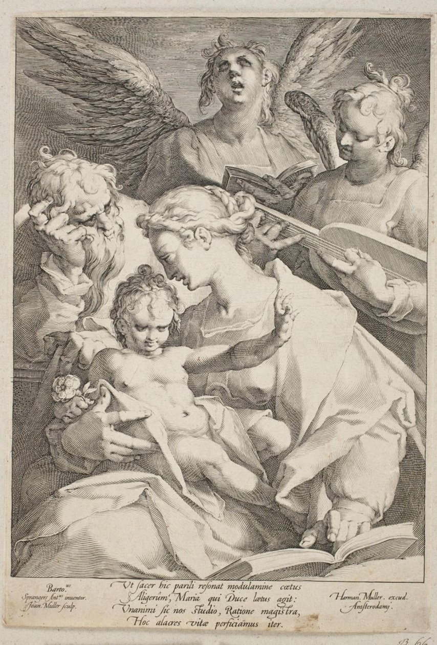 La Sacra Famiglia assistita dagli angeli da Jan Harmensz. Muller