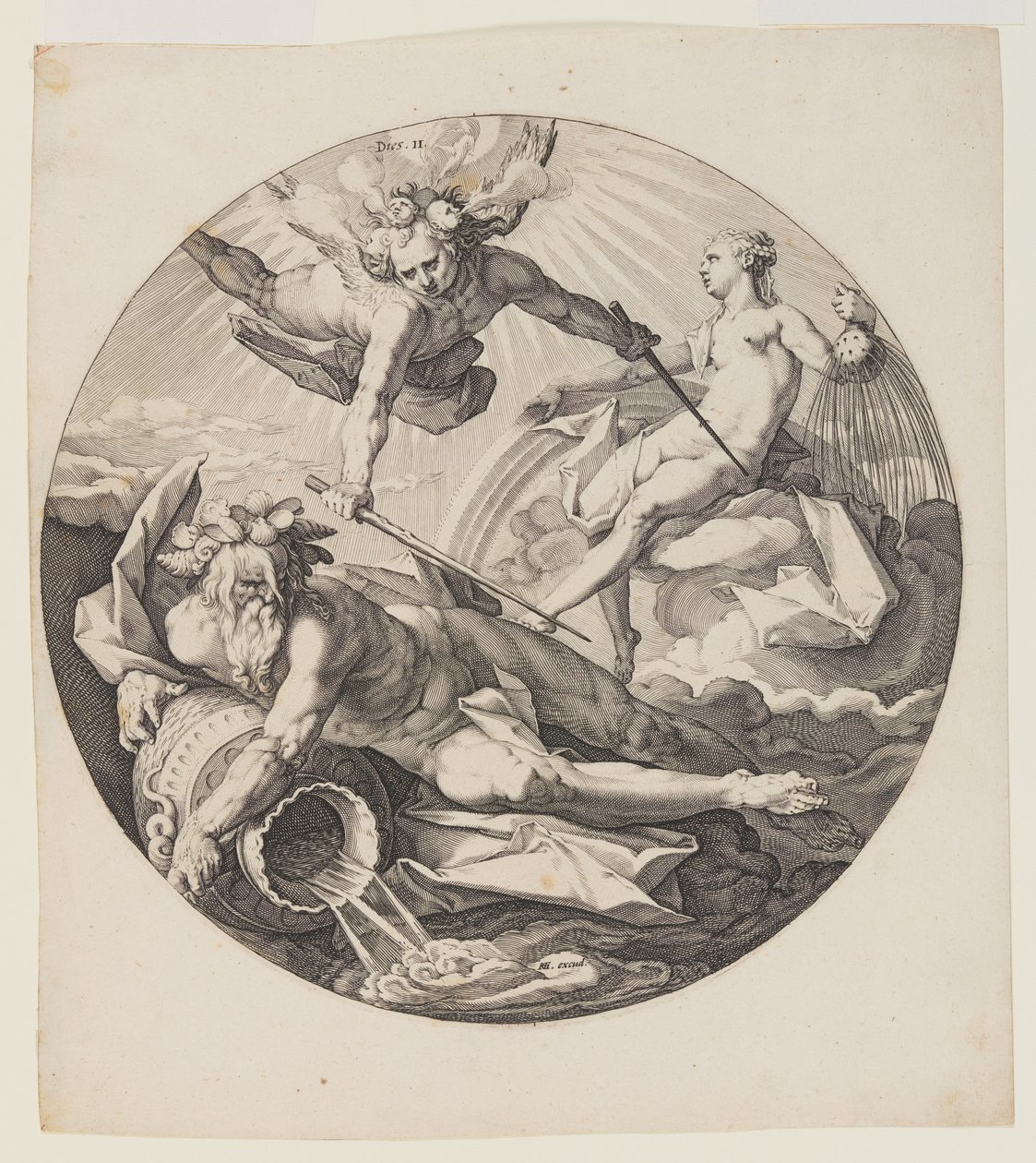 Il secondo giorno, tavola 3, dalla Creazione del mondo da Jan Harmensz. Muller