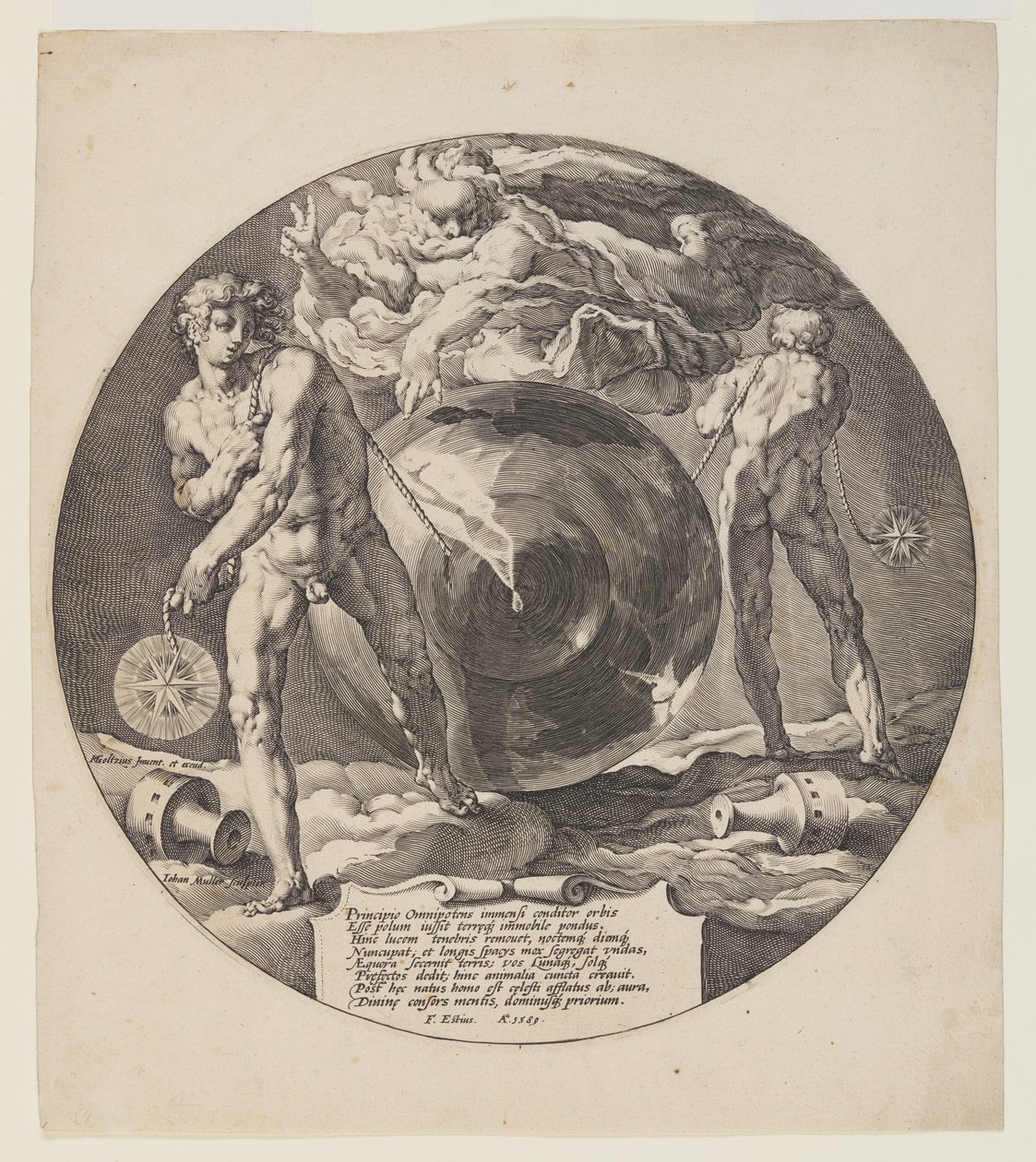 Frontespizio, tavola 1, dalla Creazione del mondo da Jan Harmensz. Muller