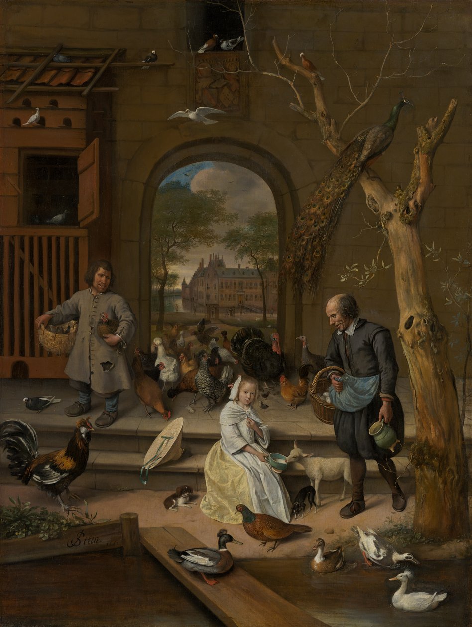 Ritratto di Jacoba Maria van Wassenaer, conosciuto come Il cortile del pollame da Jan Havickszoon Steen
