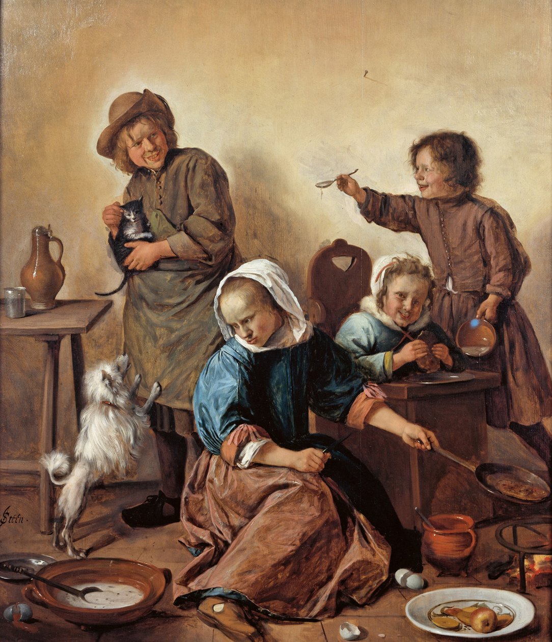 Il pasto dei bambini, ca 1665 da Jan Havickszoon Steen
