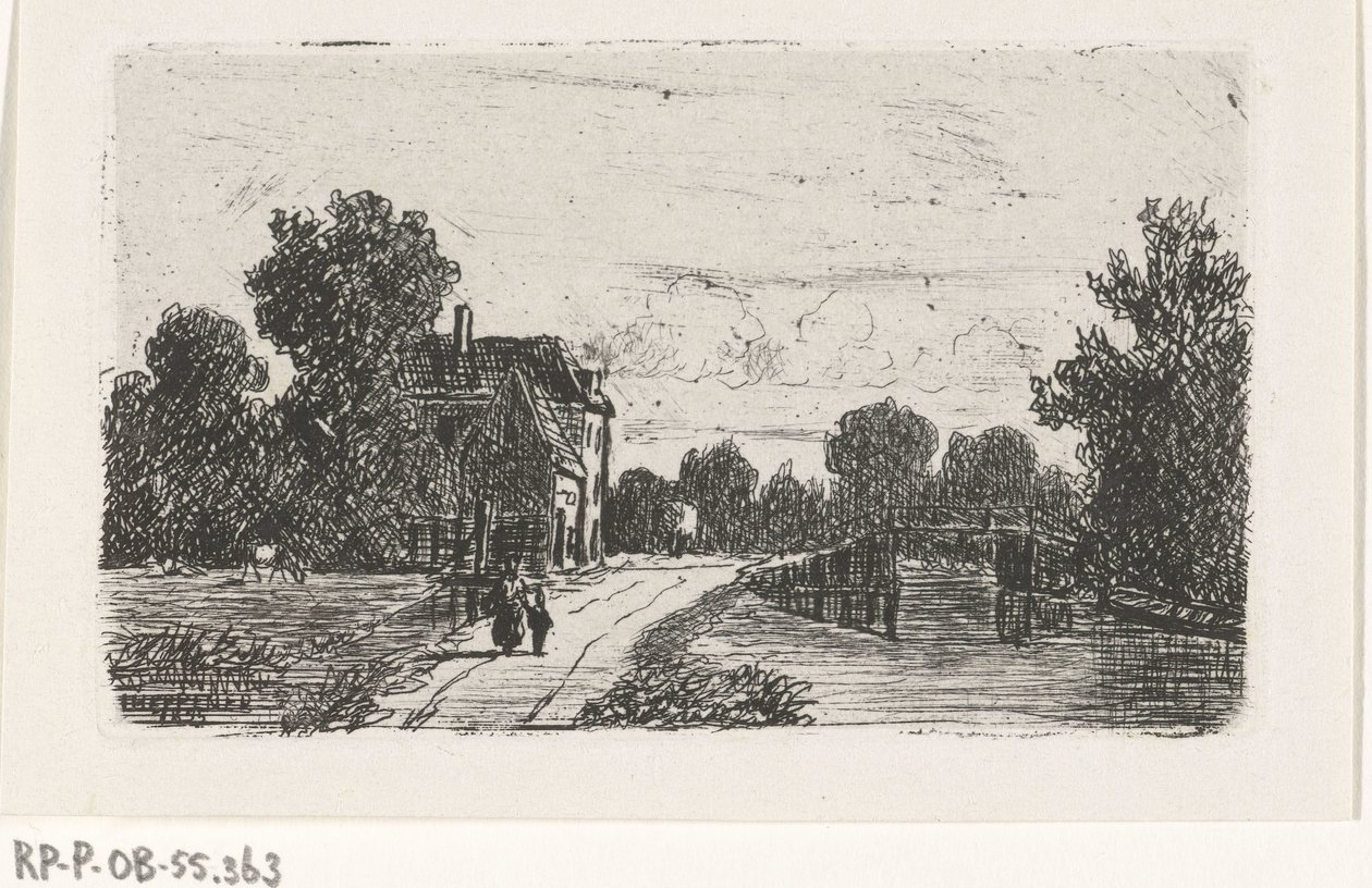 Paesaggio con un ponte su un canale da Jan Heppener