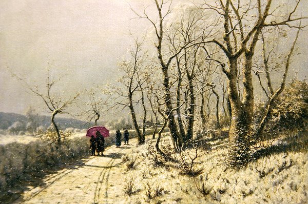Giornata invernale nevosa con figure sul sentiero da Jan Jacob Lodewiks Ten Kate