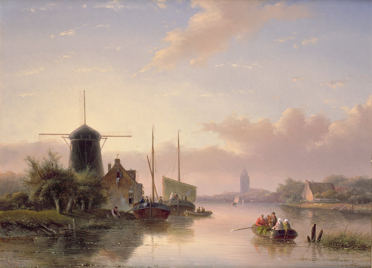 Paesaggio estivo al tramonto da Jan Jacob Spohler