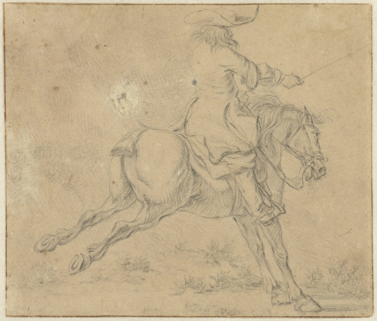 Cavaliere su un cavallo che si impenna da Jan Jacobsz van der Stoffe