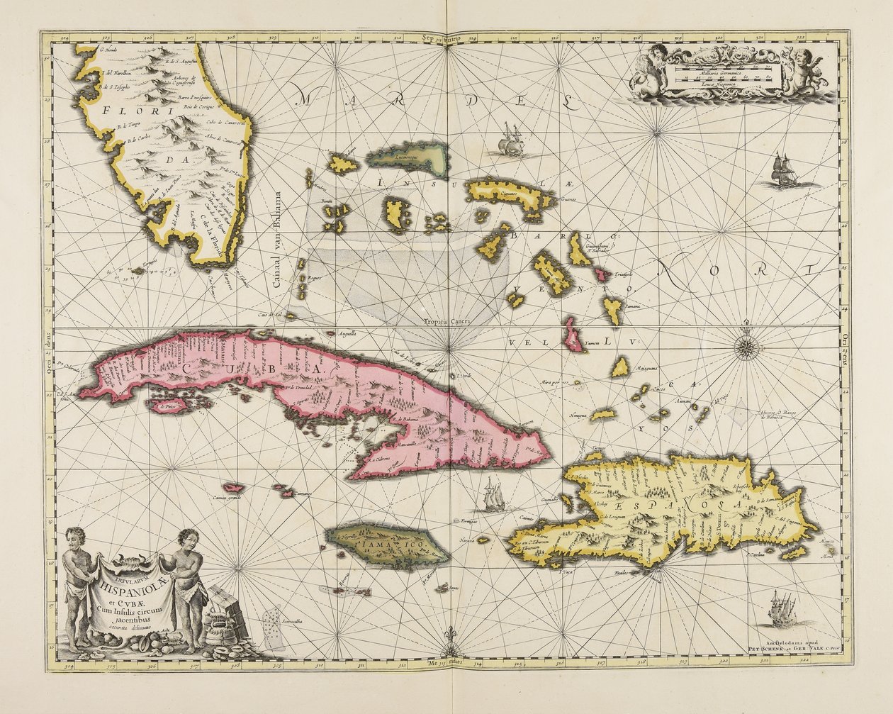Insularum Hispaniolae et Cubae cum insulis circum jacentibus accurata delineatio da Jan Janssonius