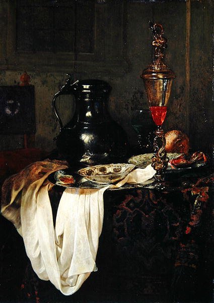 Natura morta con boccale di latta e calice con coperchio da Jan Jansz Treck