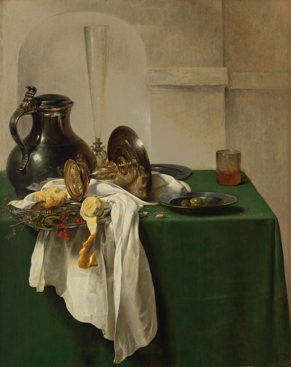 Brocca di peltro e tazza d