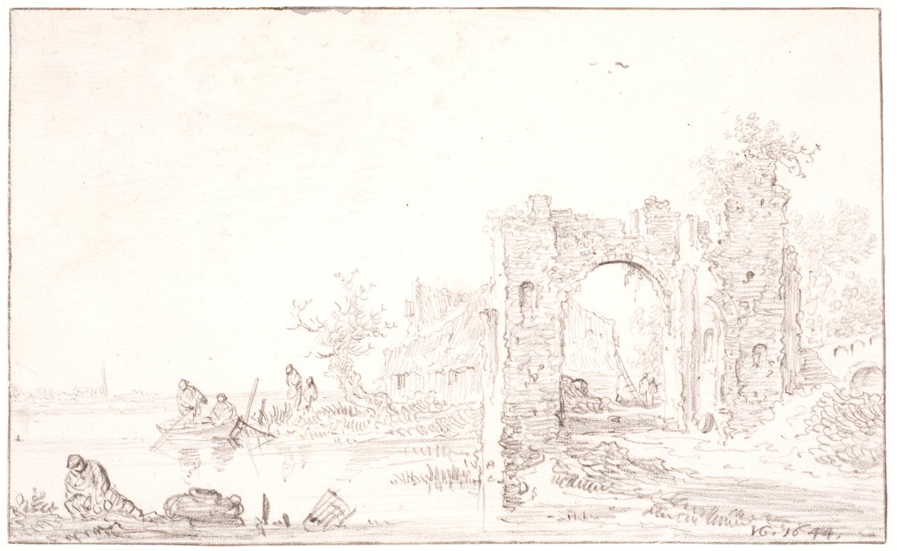 Paesaggio fluviale con una rovina da Jan Josefsz van Goyen