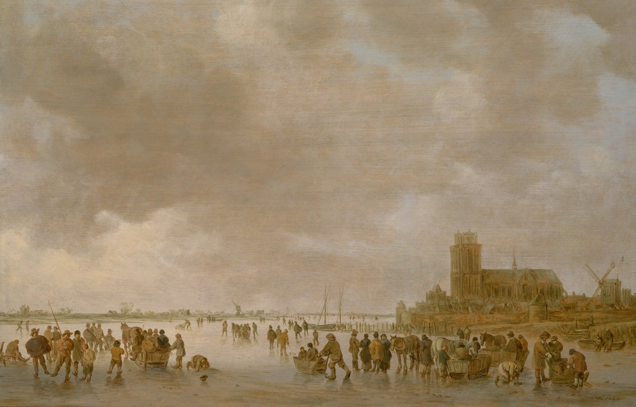 Paesaggio Invernale con Figure che Pattinano sul Ghiaccio da Jan Josephsz van Goyen