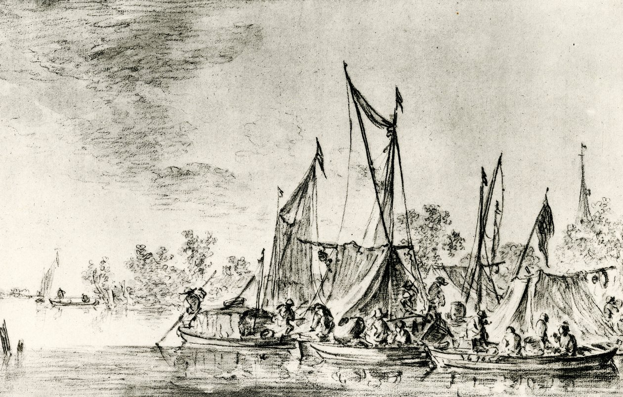 Paesaggio di canale olandese da Jan Josephsz van Goyen