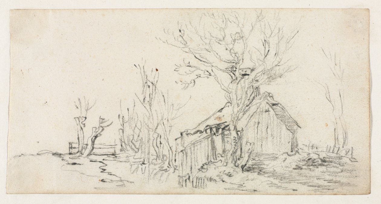 Schizzo di paesaggio con cottage da Jan Josephsz van Goyen