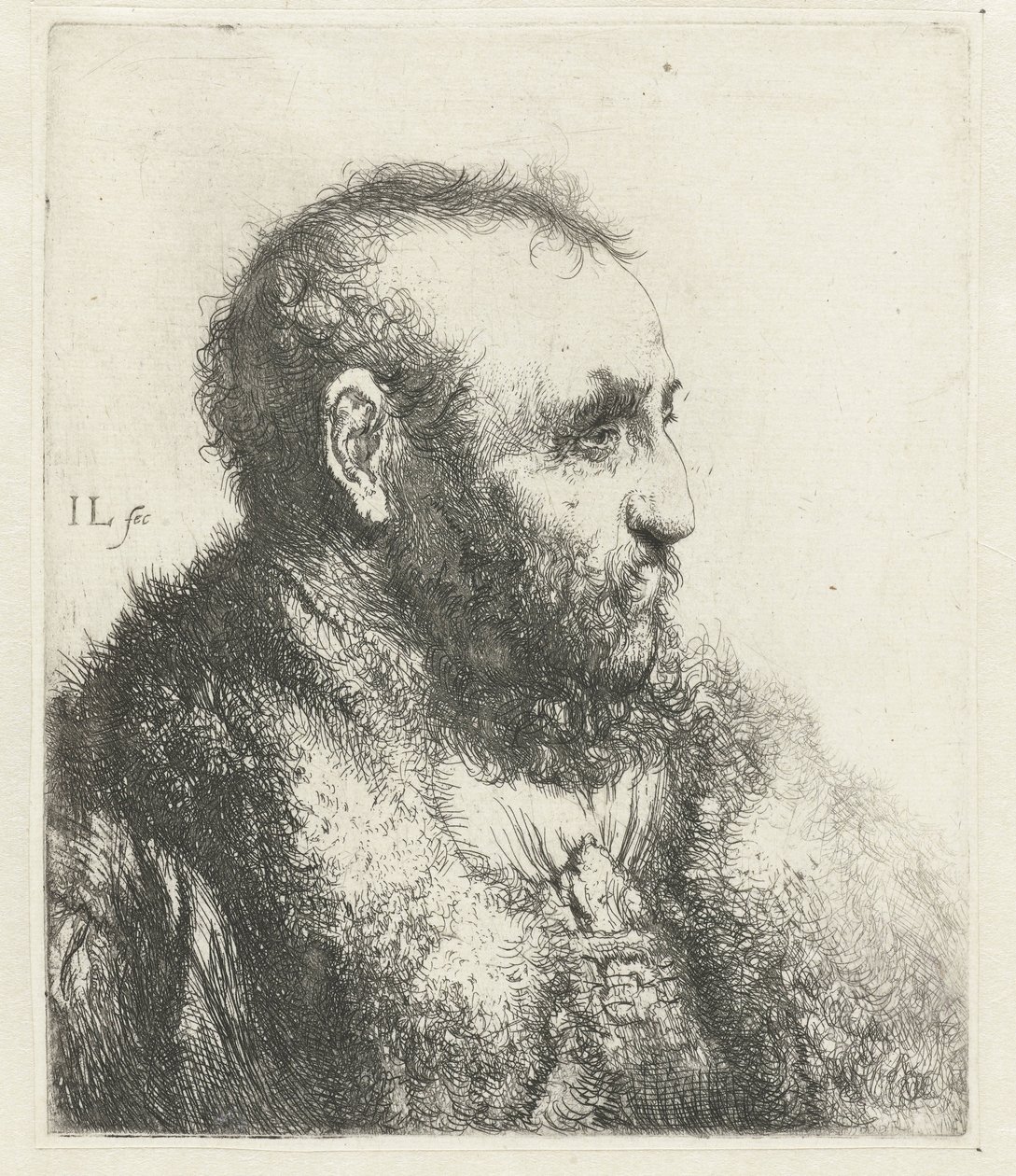 Busto di un vecchio con pelliccia da Jan Lievens
