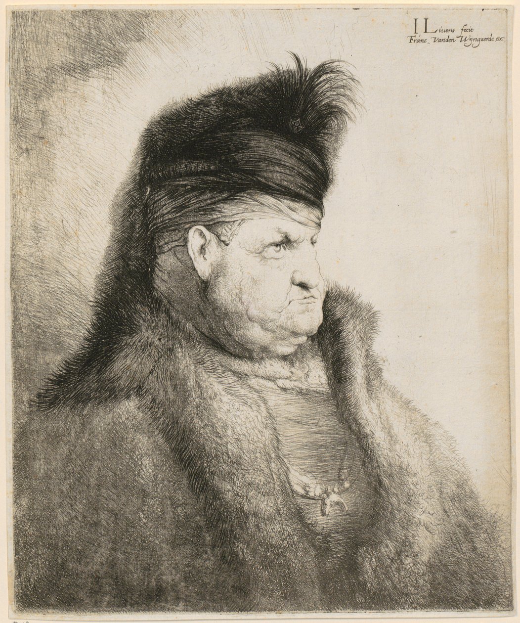 Ritratto a mezzo busto di un uomo orientale da Jan Lievens