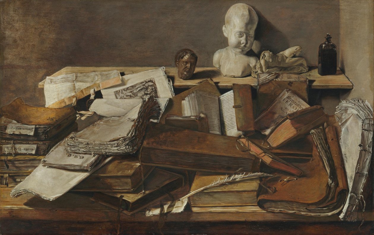 Natura morta con libri da Jan Lievens