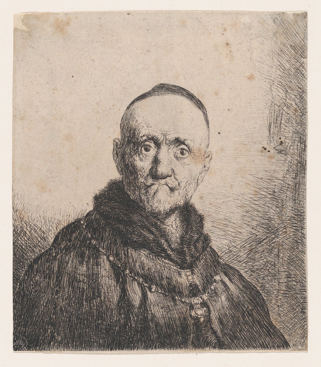 Busto di un vecchio, frontale da Jan Lievens