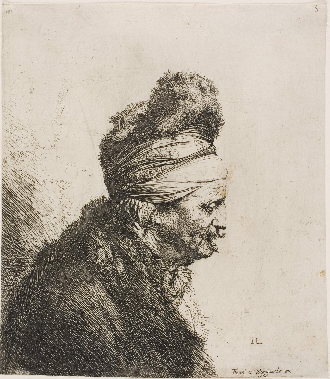 Busto di un uomo orientale, rivolto a destra da Jan Lievens