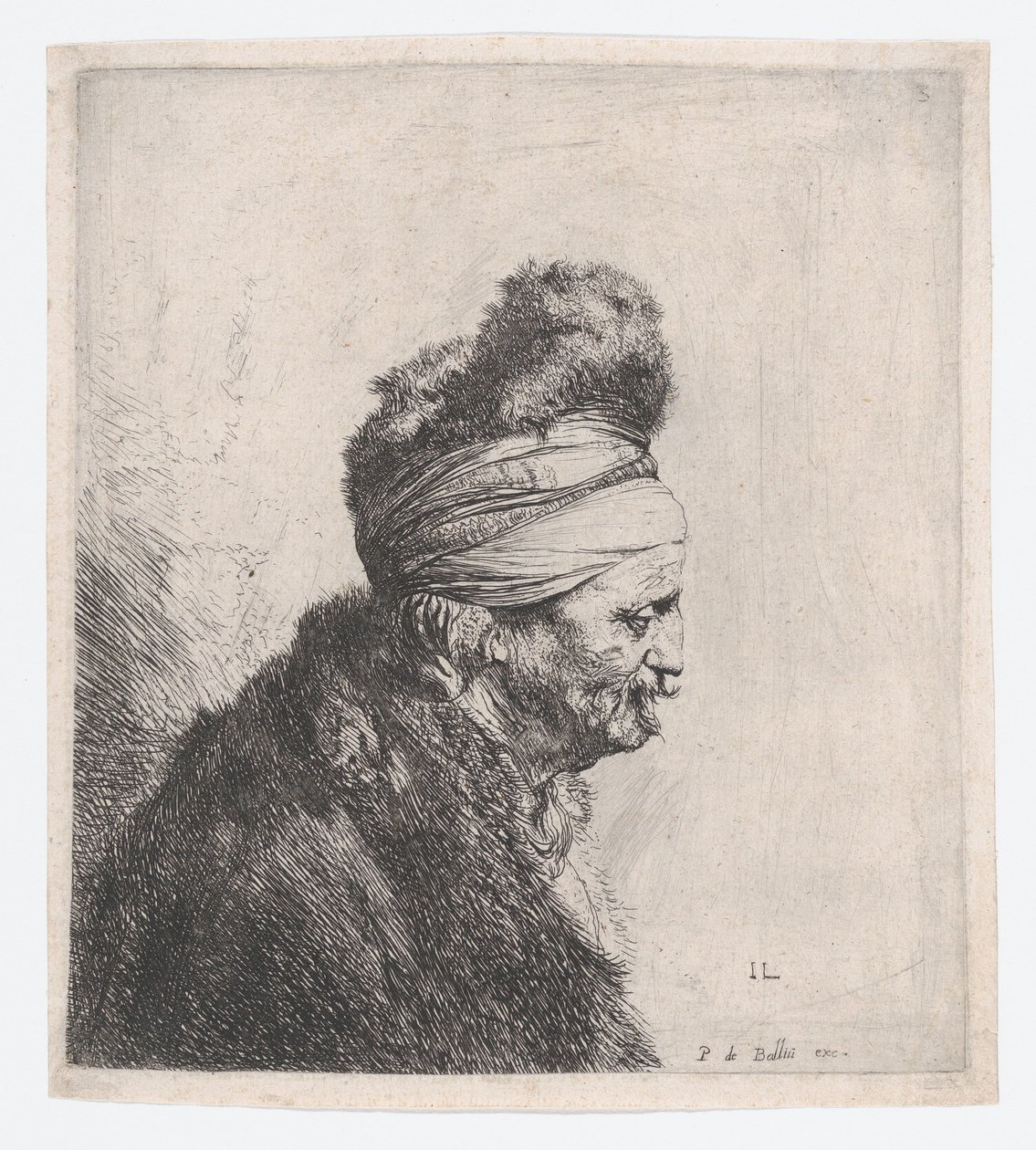 Busto di un anziano con un berretto di pelliccia da Jan Lievens