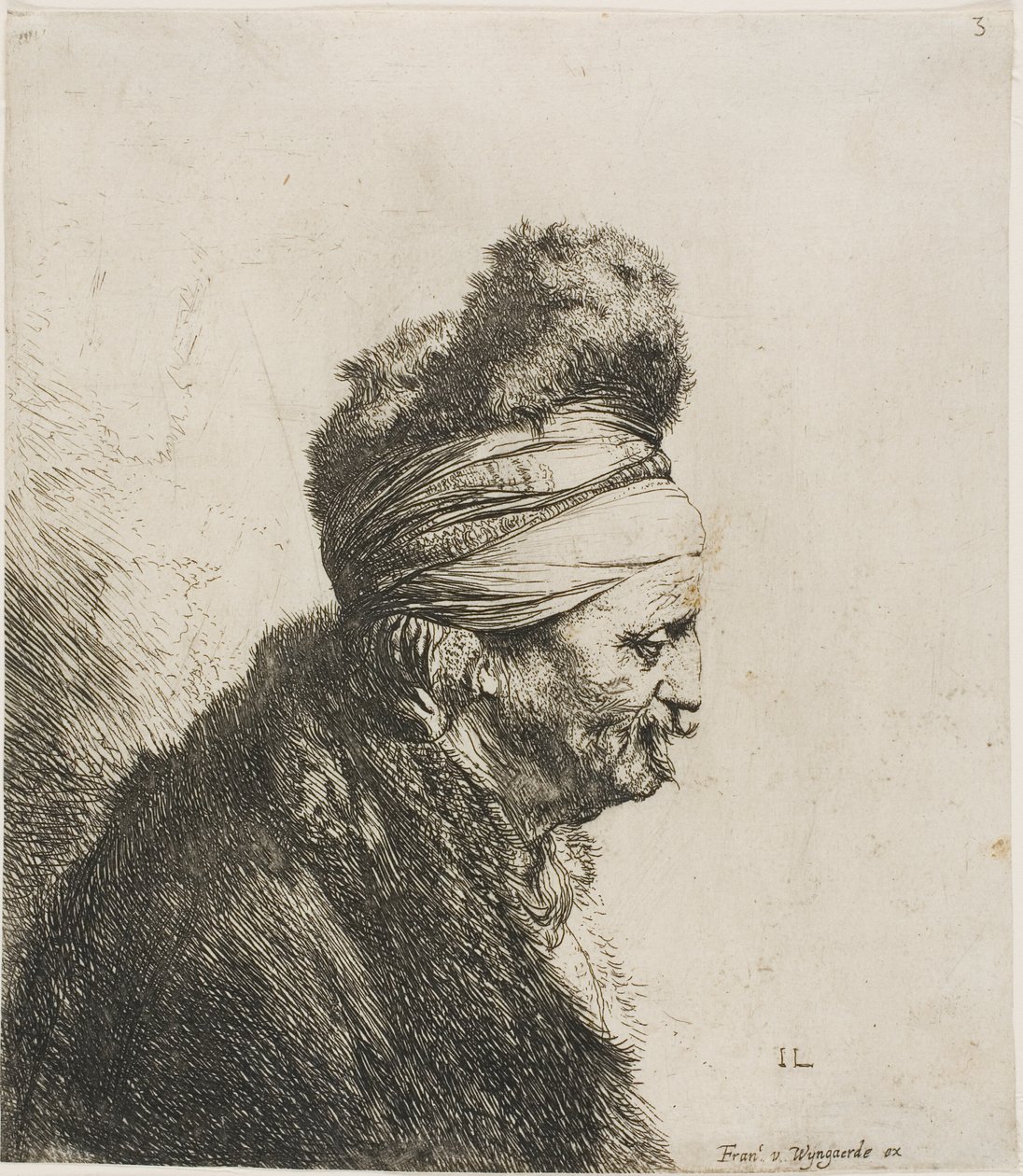 Busto di un uomo orientale, rivolto a destra da Jan Lievens