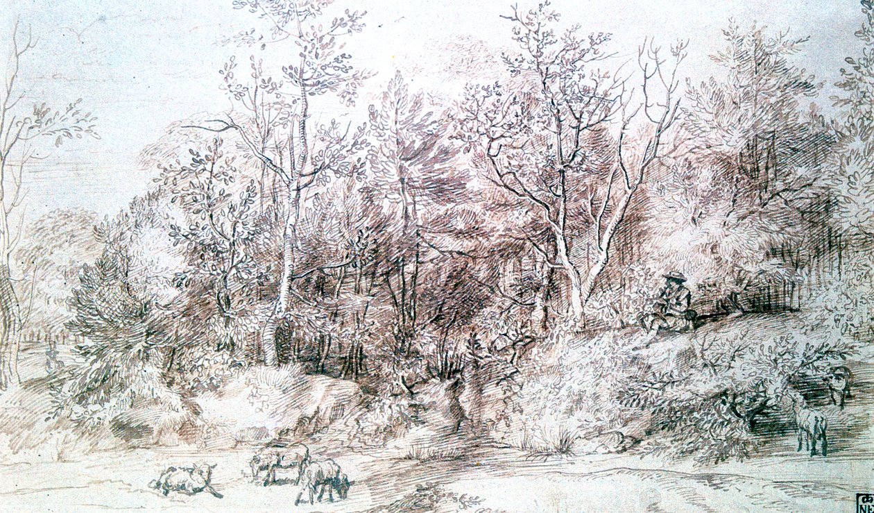 Paesaggio con Persona che Suona il Flauto, c1627-1674 da Jan Lievens