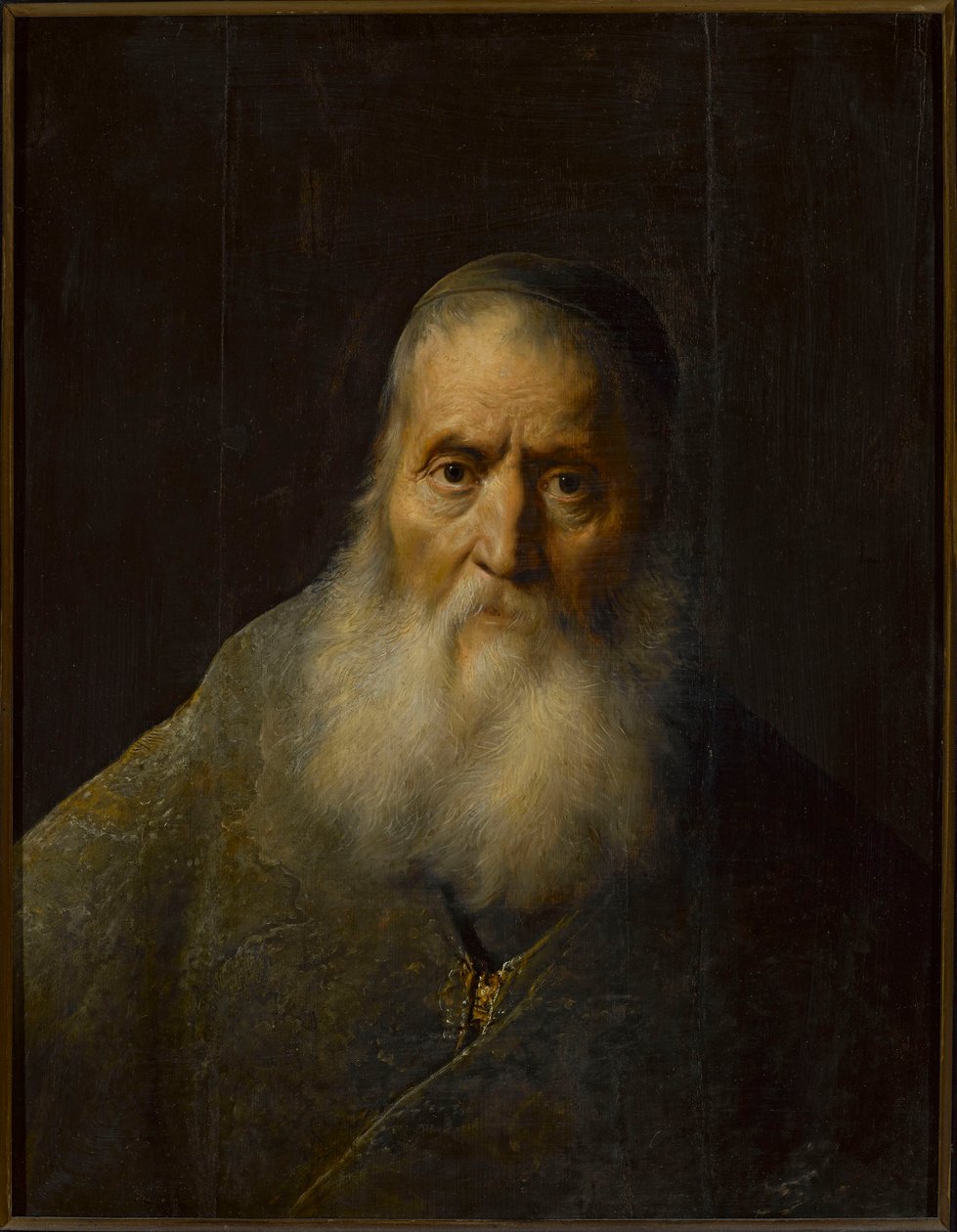 Vecchio con berretto da Jan Lievens