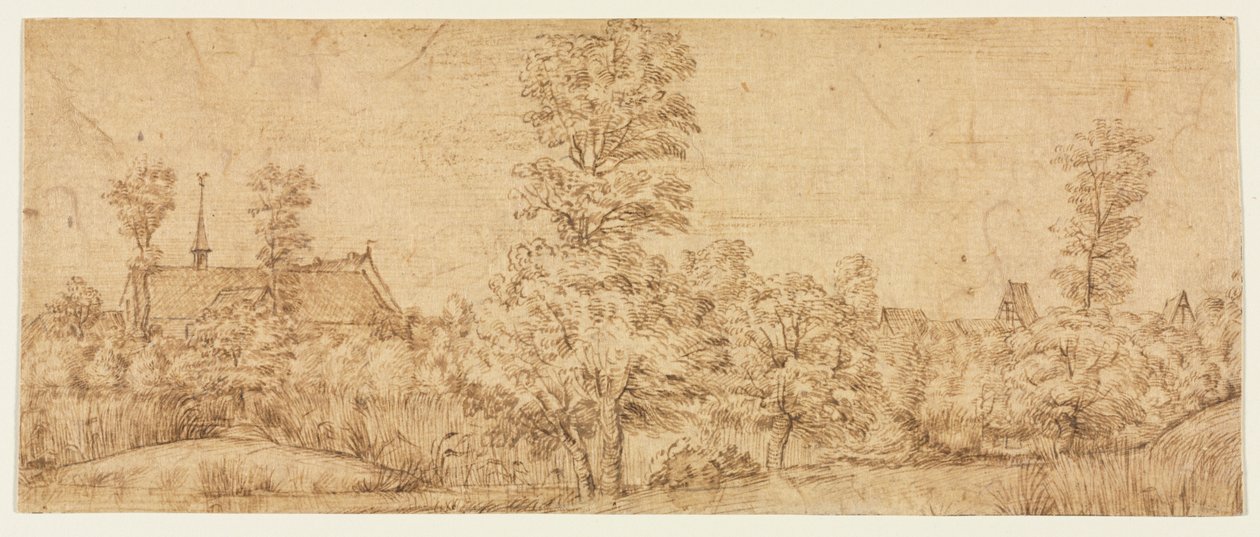 Alberi davanti a un villaggio da Jan Lievens