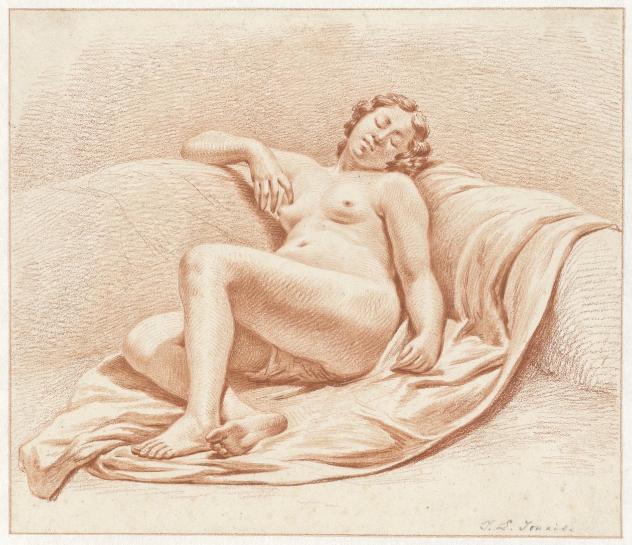 Nudo femminile reclinato da Jan Lodewijk Jonxis