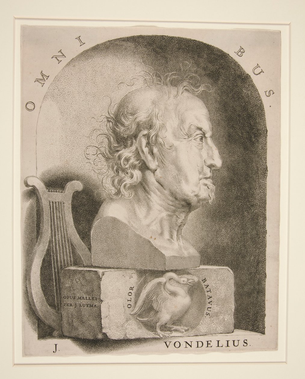 Ritratto di Joost van den Vondel (1587-1679) da Jan Lutma The Younger