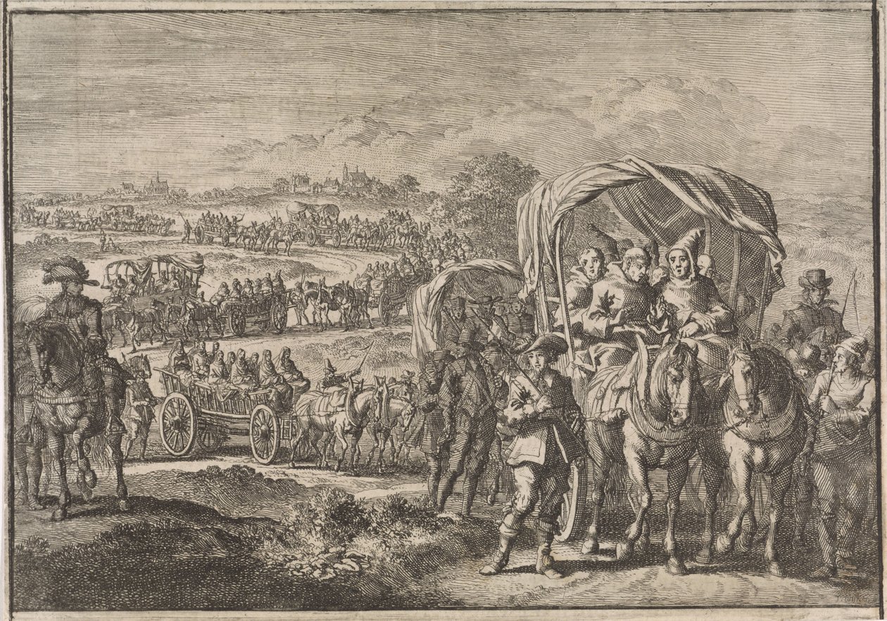 Monaci del Brabante settentrionale fuggono ad Anversa, 1637 da Jan Luyken (attributed to)
