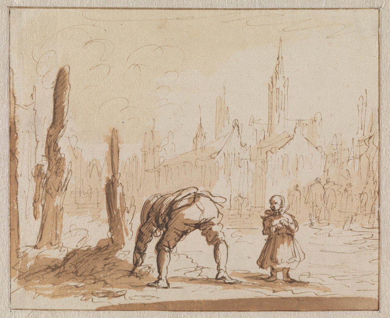 Adriaen Wens cerca tra le ceneri la vite per la bocca che era stata applicata a sua madre ad Anversa nel 1573 da Jan Luyken