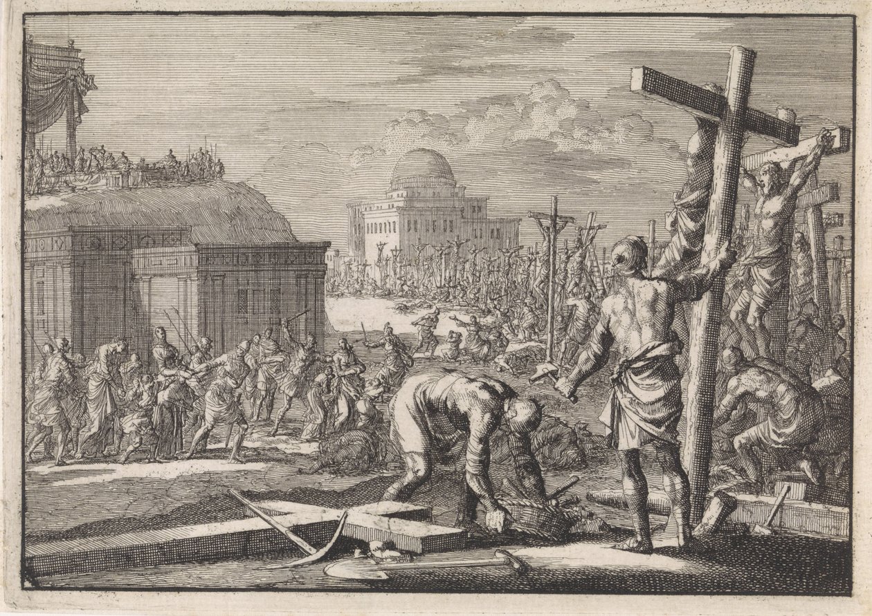 Alessandro Giovanni, principe dei Giudei, fa crocifiggere i sudditi ribelli da Jan Luyken