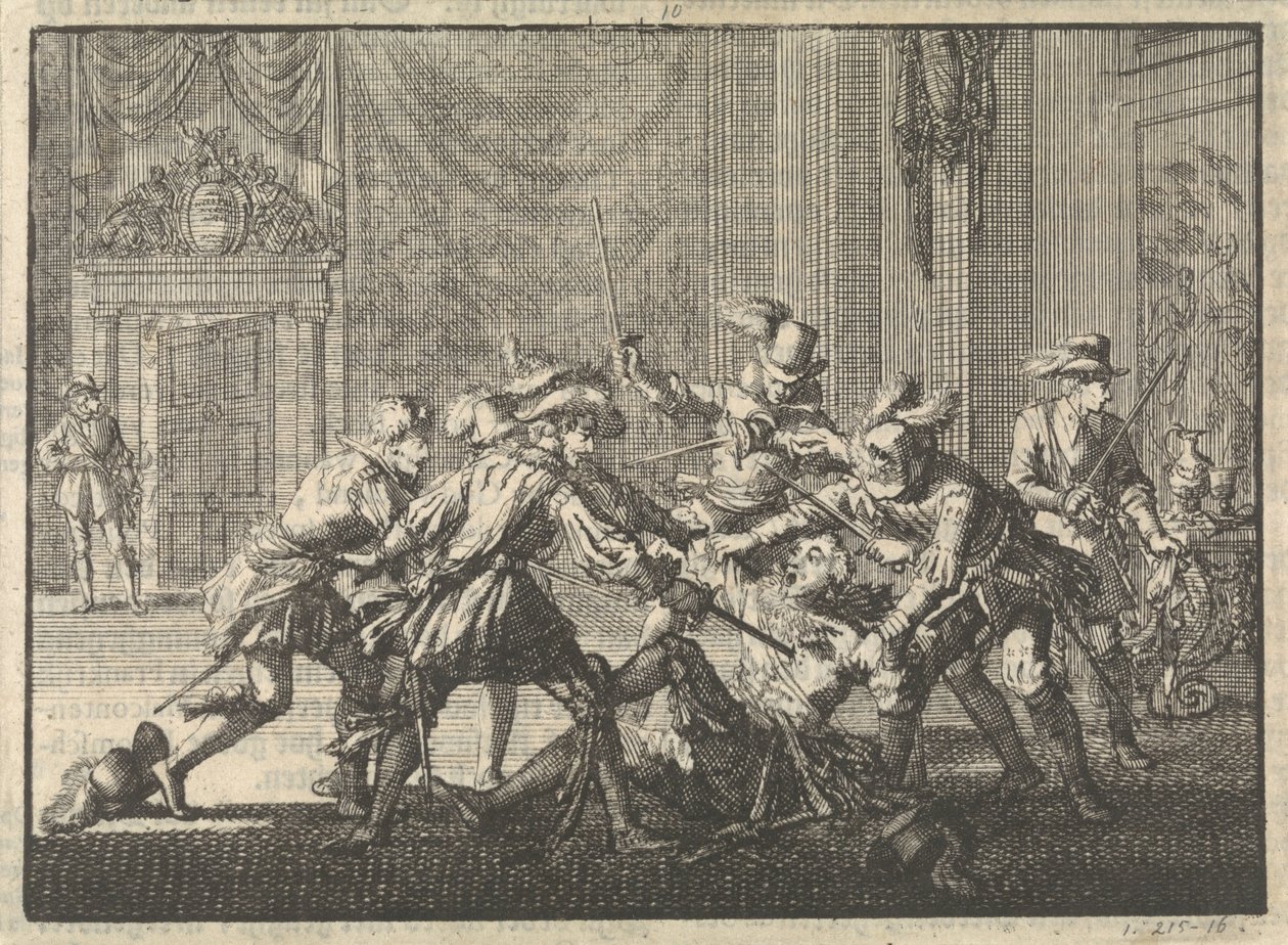 Duca di Guisa assassinato nel castello di Blois, 1588 da Jan Luyken