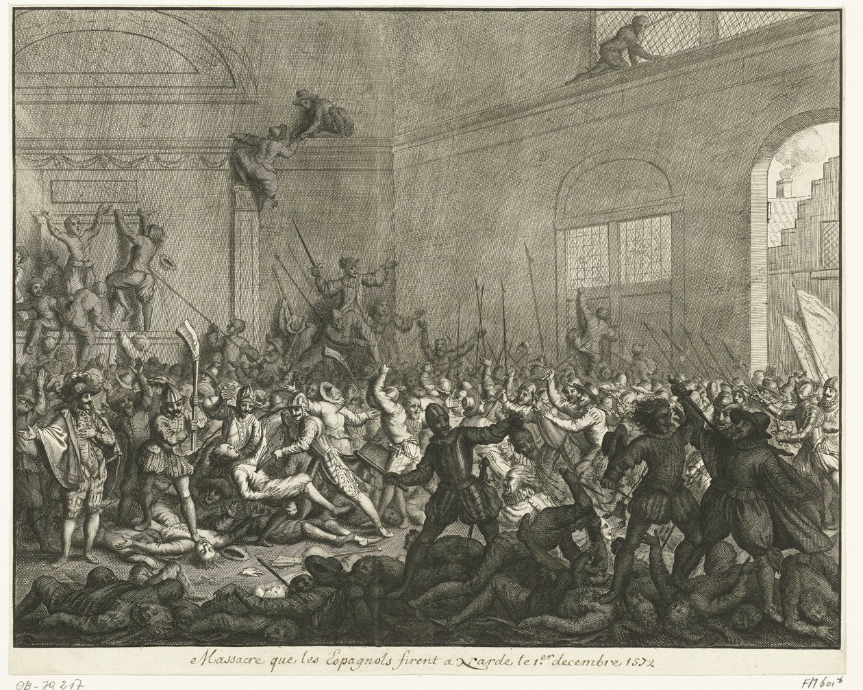 Omicidio in una chiesa a Naarden, 1572 da Jan Luyken