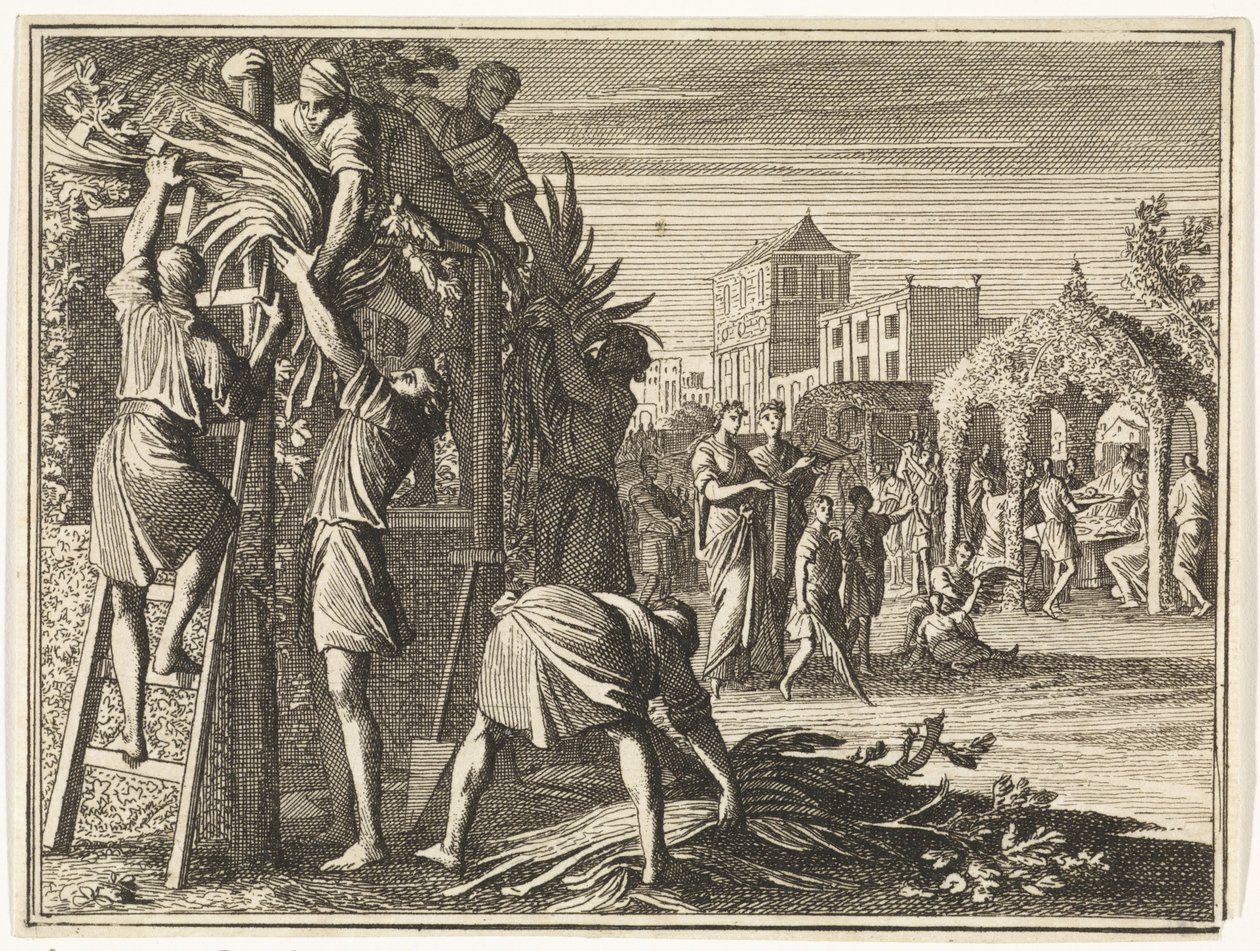 Costruzione delle capanne da Jan Luyken