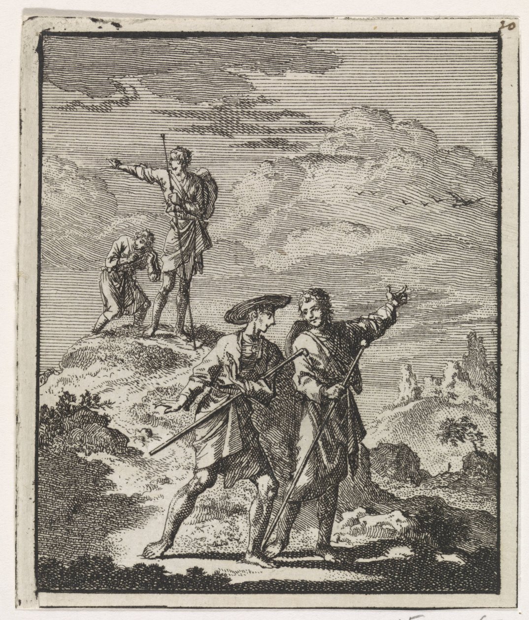 Pellegrini in un paesaggio montano da Jan Luyken
