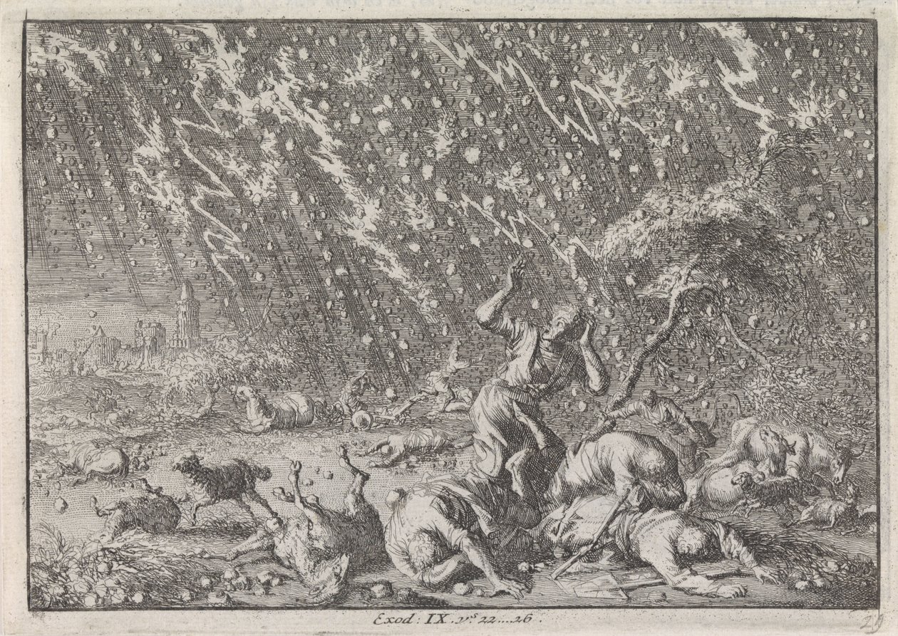 Piaga della grandine e del temporale da Jan Luyken