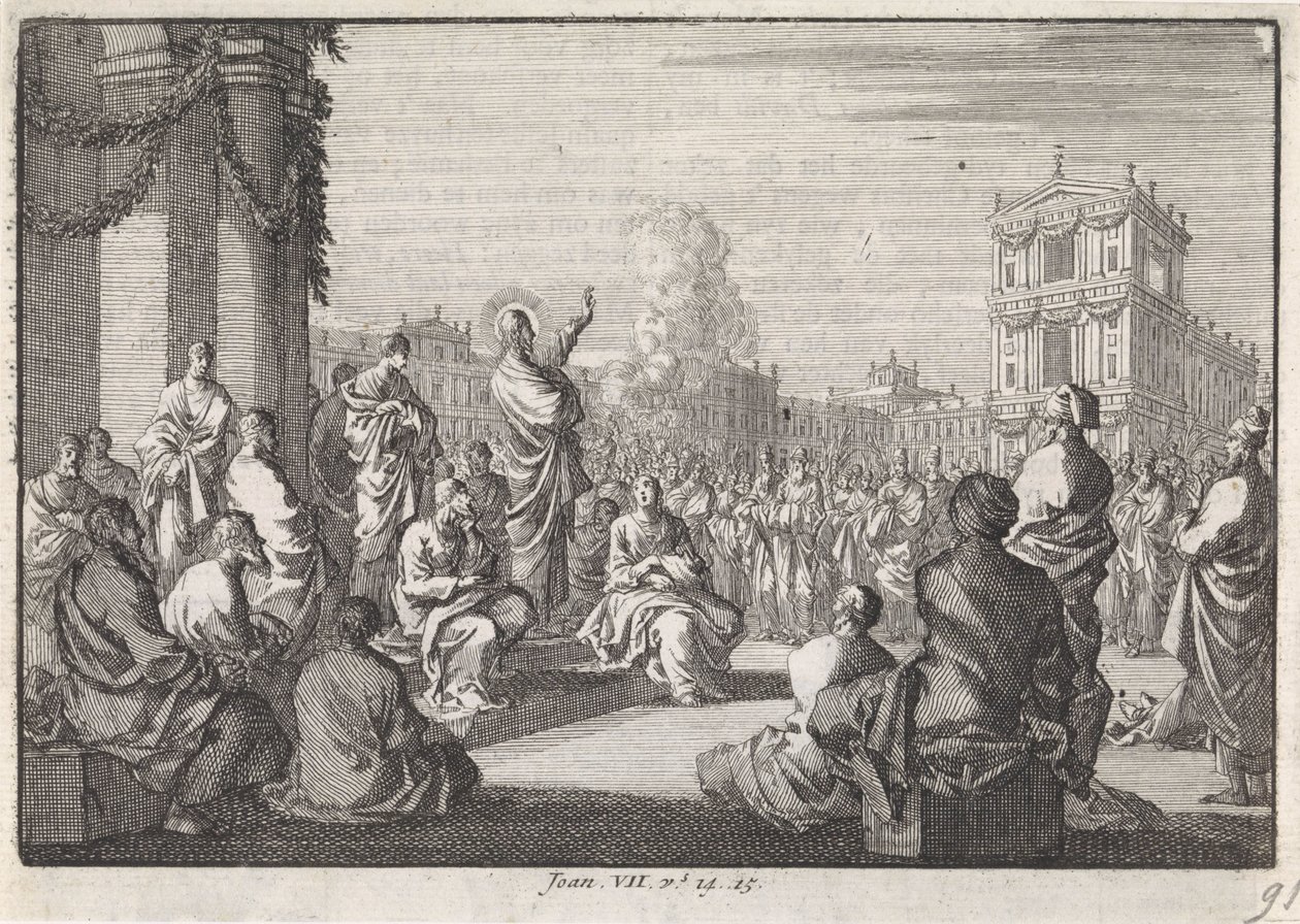 Predica di Cristo davanti al tempio da Jan Luyken