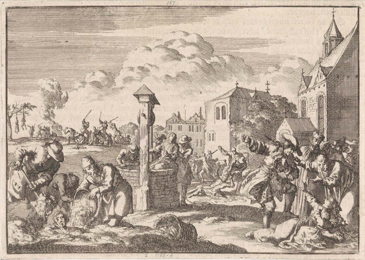 Persecuzione dei protestanti da parte di Marsaut a Niort, 1682 da Jan Luyken