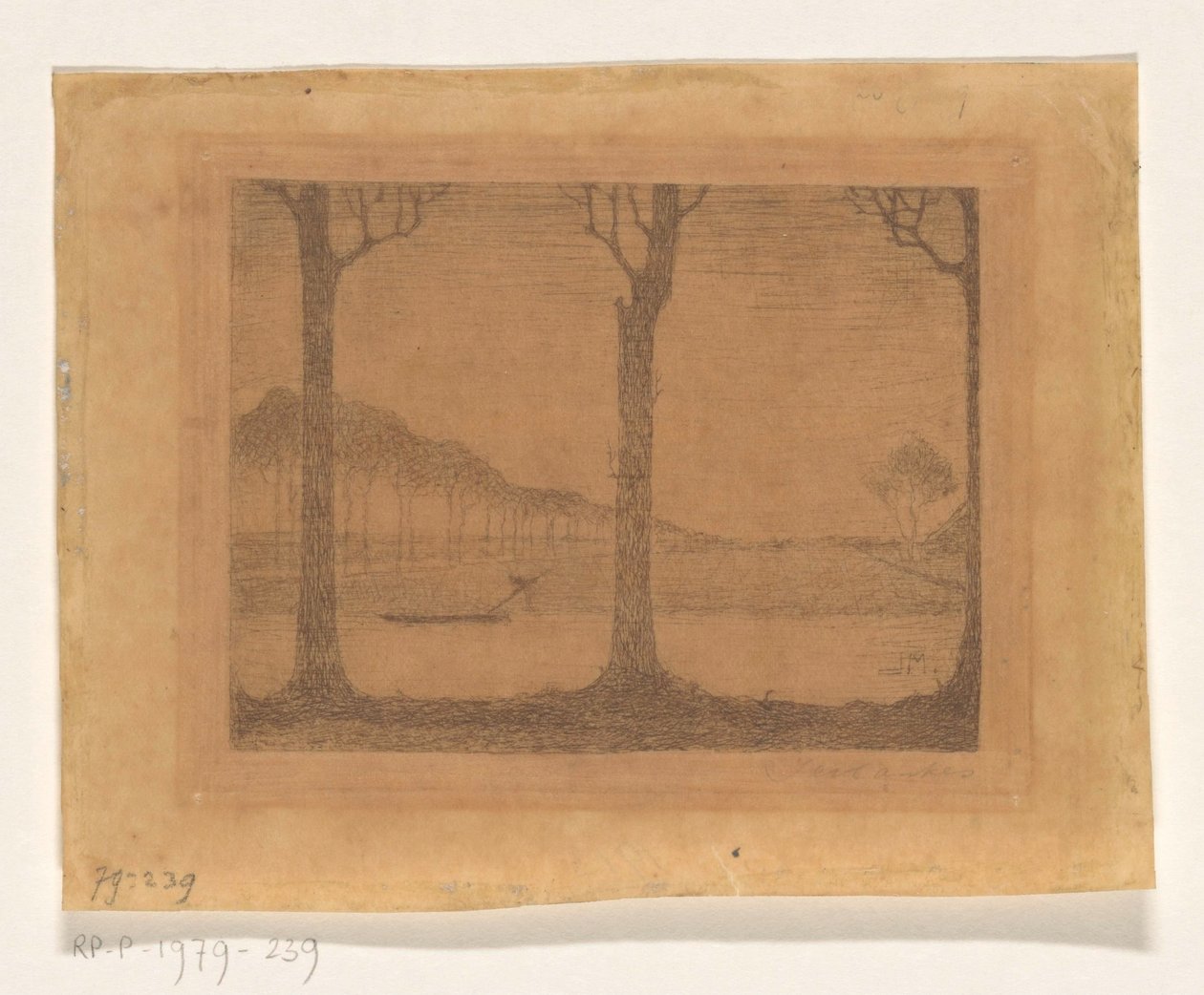 Alberi lungo il canale vicino a Woudsterweg da Jan Mankes (signed by artist)