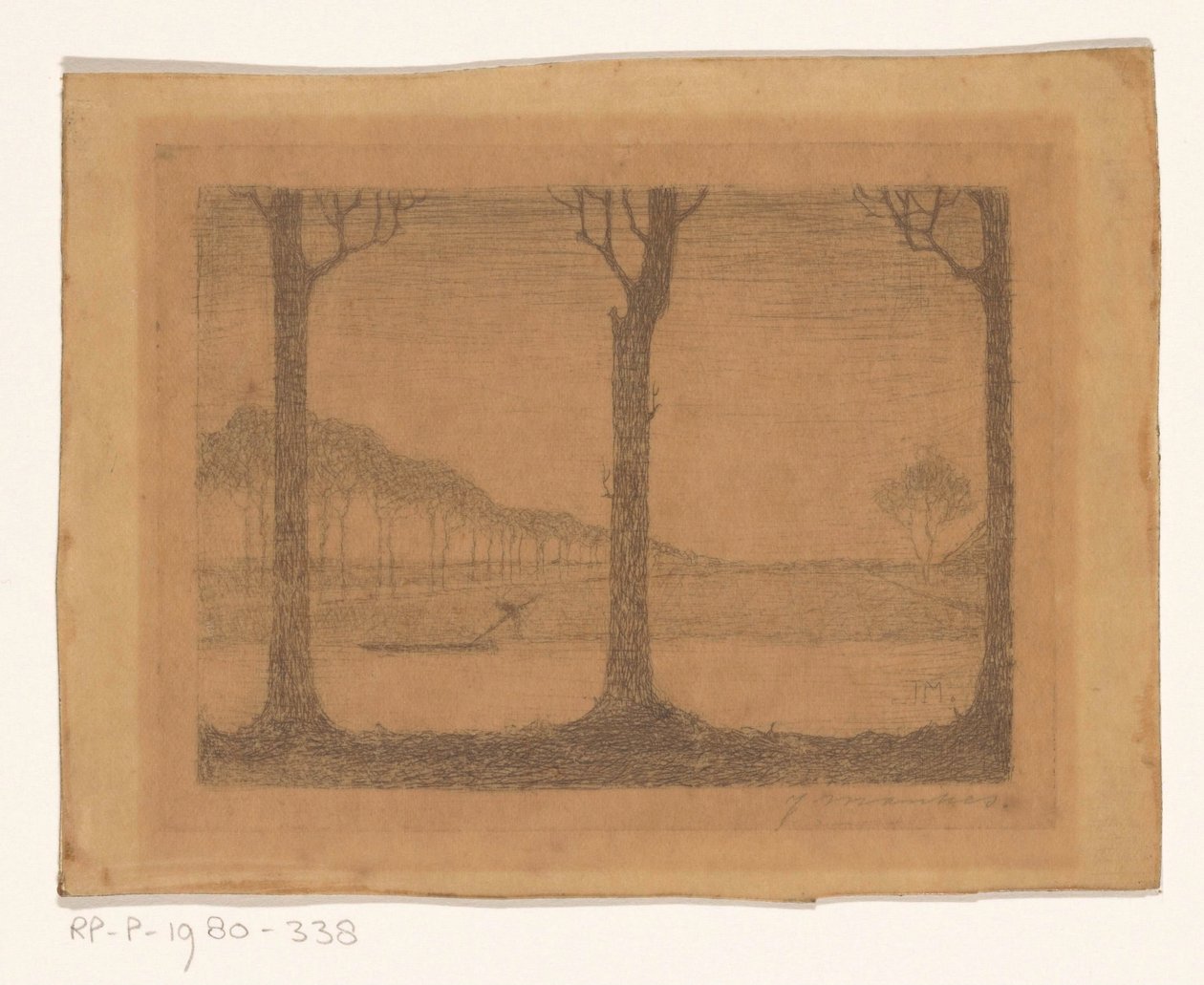 Alberi lungo il canale vicino a Woudsterweg da Jan Mankes (signed by artist)