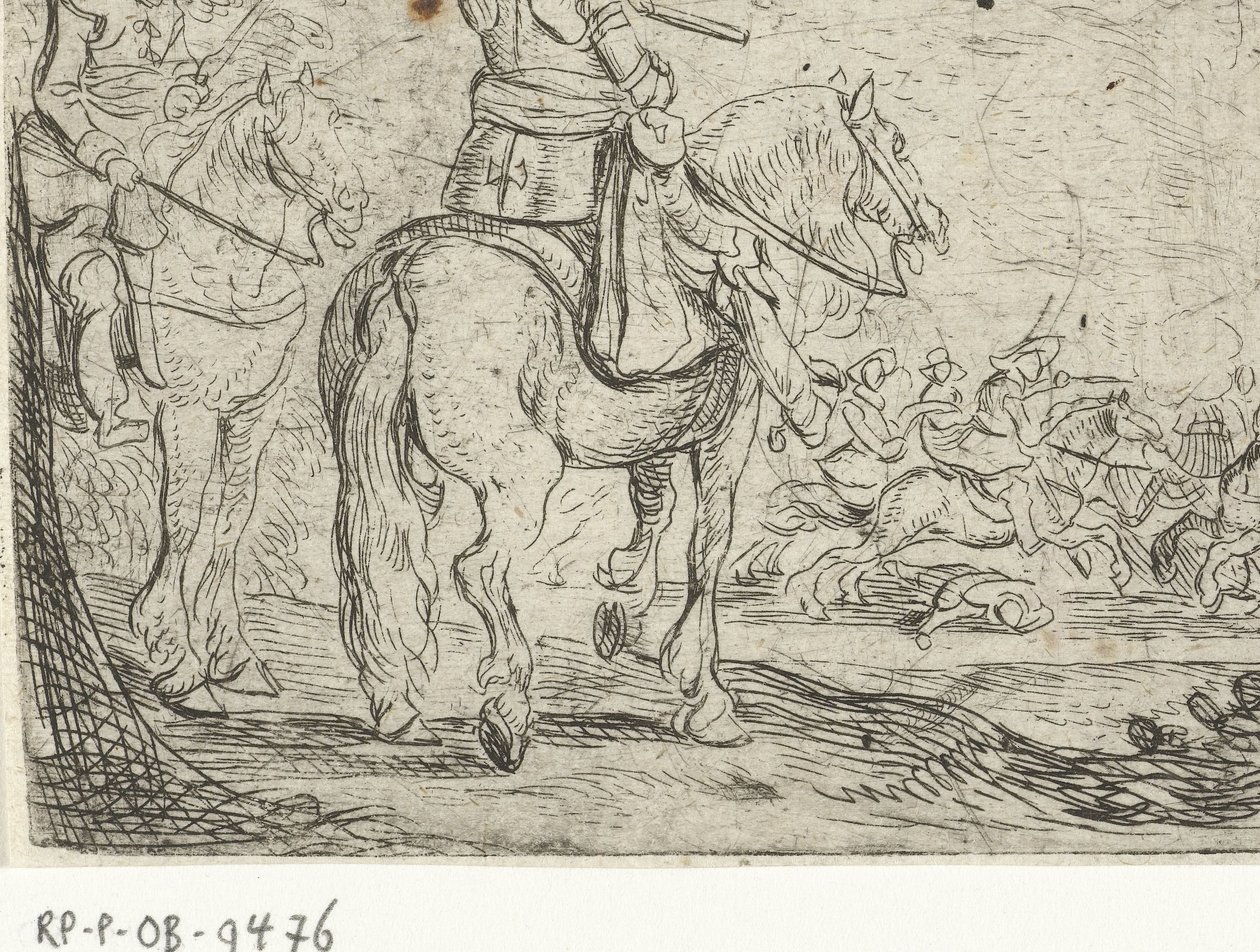 Due cavalieri in una battaglia di cavalleria da Jan Martszen de Jonge