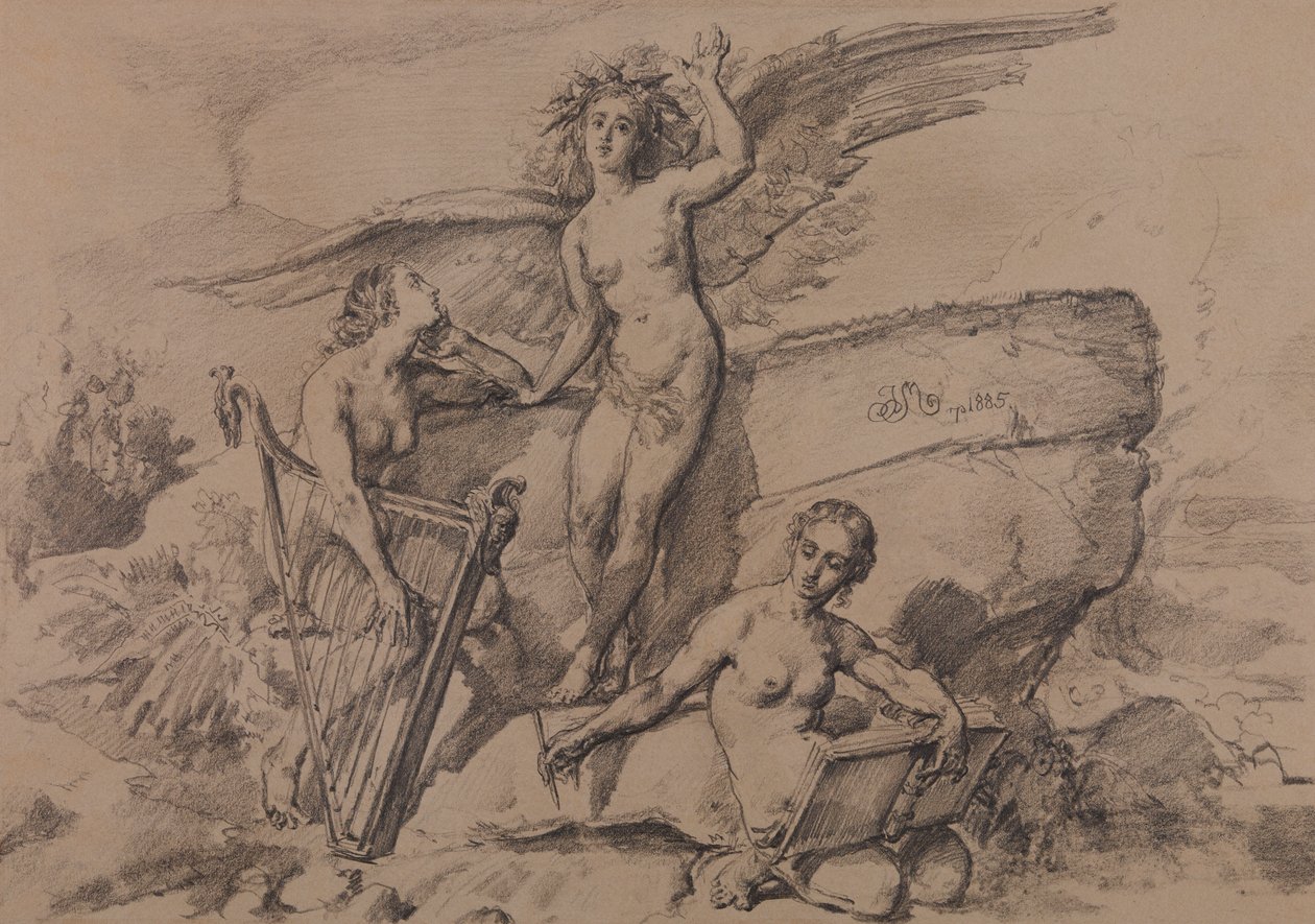 Storia della civiltà umana - Poesia, musica e storia (dipinto 7) da Jan Matejko