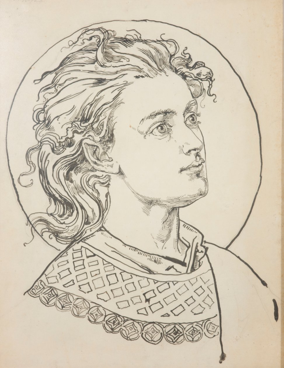 Cartone per la policromia della Chiesa di Santa Maria - Busto di angelo da Jan Matejko