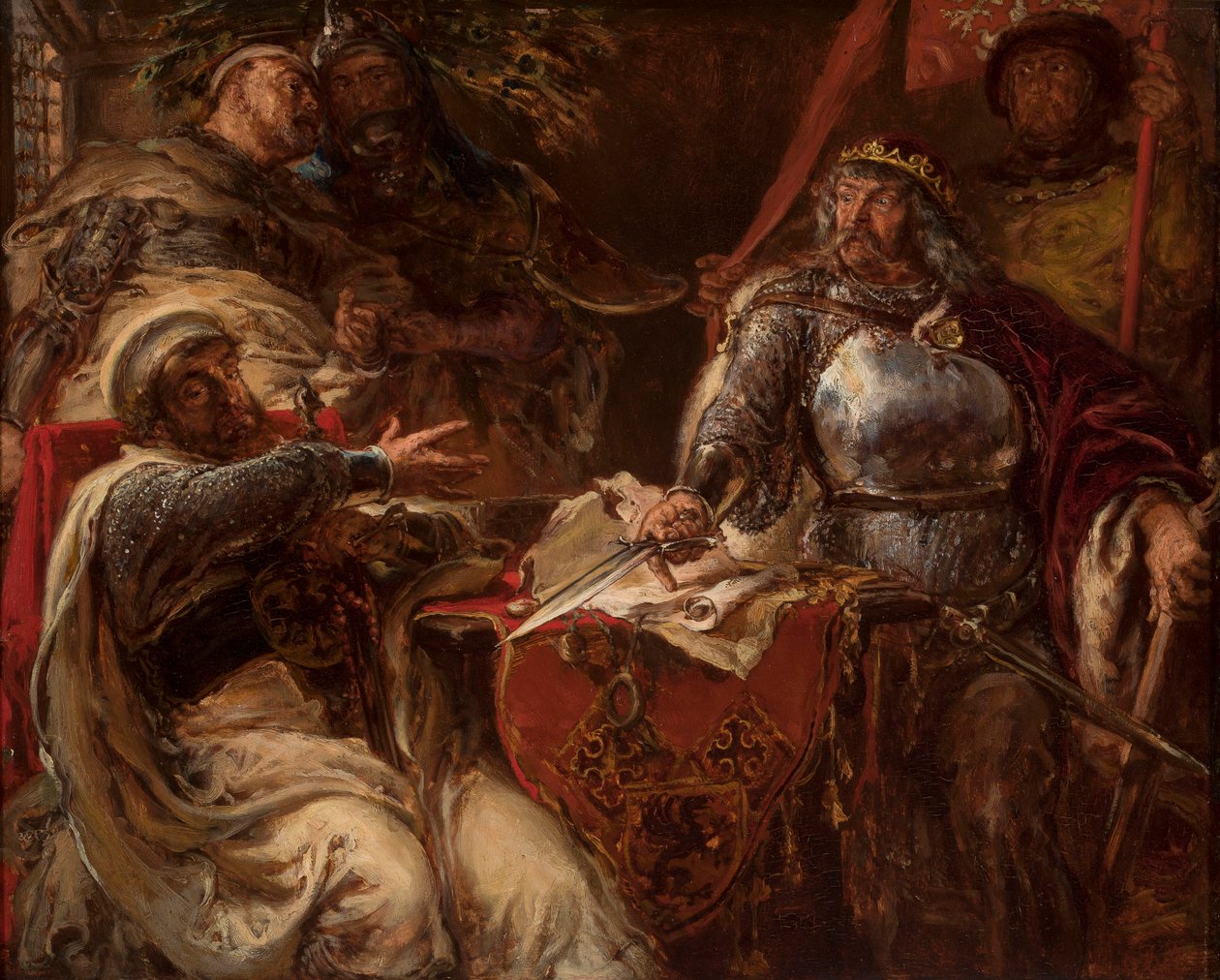 Il re Władysław Łokietek interrompe le trattative con i Cavalieri Teutonici da Jan Matejko